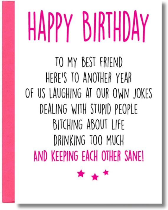 Best Friend Birthday Card For Women Friendship Humour Bestie C21