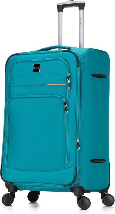 Skylark Large Suitcase 29" Super Lightweight Luggage 20% Expandable 4 Wheel Spinner Soft Shell Check in Luggage for 23kg (Aqua, 112 litres)