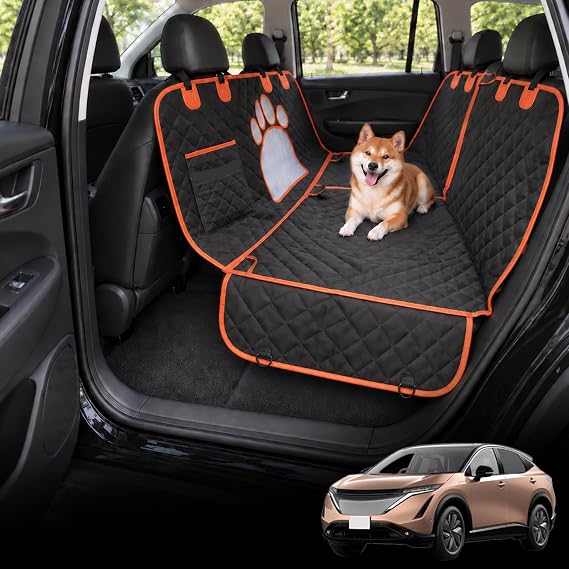 WeCar アリア ARIYA FE0型 互換性 ペット用ドライブシート 車用 ペットシート 犬 後部座席 防水 メッシュ窓 飛び出し防止 汚れ防止