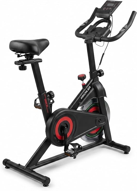 Kochler Spin Kondisyon Bisikleti – 4 kg Volanlı, Ayarlanabilir Dirençli Egzersiz Bisikleti Kırmızı