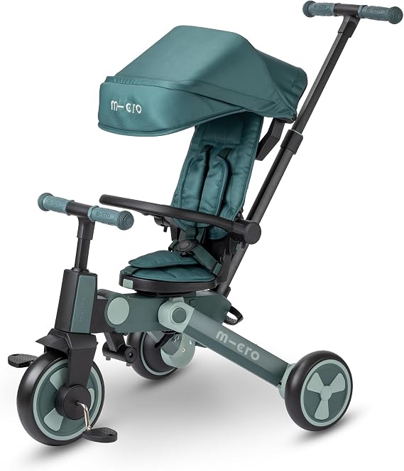 Micro 4in1 Katlanabilir Bisiklet Matcha, 6 Aydan 6 Yaşa Kadar, 360° Dönebilen Koltuk, Ebeveyn Kontrol, Akıllı Kilitleme Freni ve Yıkama Koltuğu