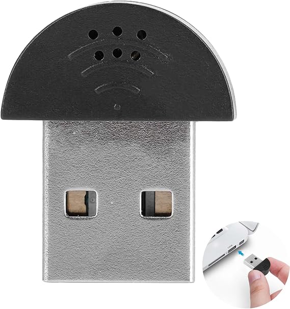 Mini USB Microphone for Pc, Microphone USB, Portable Plug-and-Play Driver-Free, for Computer Pc(Black)