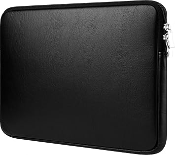 CCPK 15" Laptop Case for MacBook Pro 15 Inch Sleeve Padded Carrying Case Bag 2020 2019 2016 Cover Compatible with 15.4 Apple Mac A1990 A1707 15.6" ASUS VivoBook 15 In Protective Pouch PU Leather Black