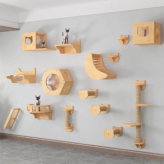 Wall-mounted Cat Wall Furniture, Cat Climbing Shelves Set, Cat Walkways for Walls, Cat Shelves Wall Mount, Modern Cat Wall Furniture for Most Kitten, Medium and Large Cats (Size : Style7)