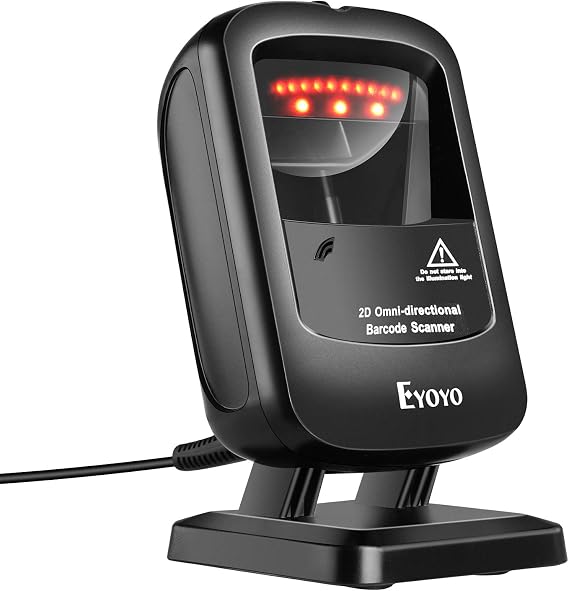 Eyoyo Omnidirectional Hands-Free 1D 2D Desktop USB Wired Barcode Scanner