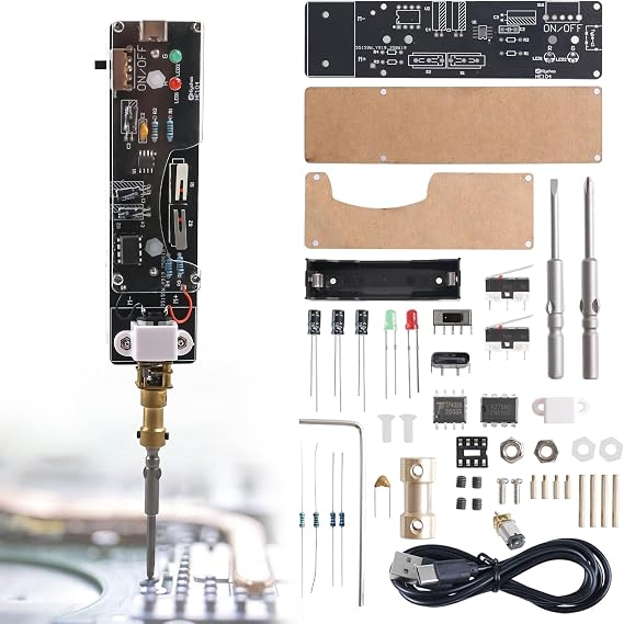 DIY Handheld Electric Screwdriver Soldering Kit with 2 Screwdriver Bits