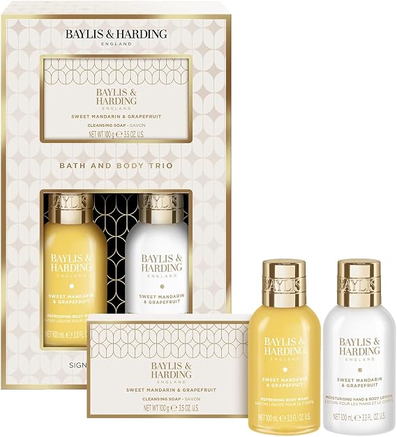 Baylis & Harding Sweet Mandarin & Grapefruit Pamper Body Trio Gift Set (Pack of 1) - Vegan Friendly