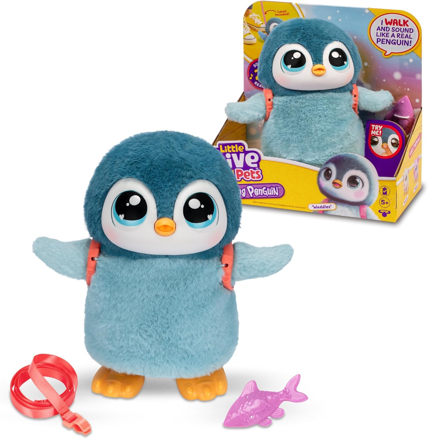 Little Live Pets My Walking Penguin - Waddles, Soft and Cute Interactive Toy Penguin, 25 Sound and Response, Walk, Dance and Flap Wings, Battery Powered For Kids 5