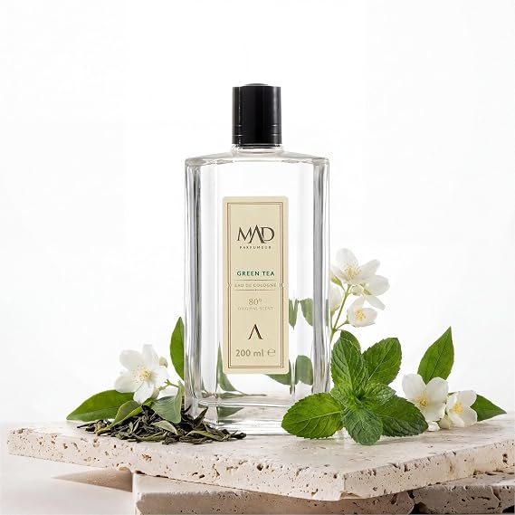 Mad Green Tea 200 ml Kolonya – Yeşil Çay, Limon ve Nane ile Ferah, Bitkisel ve Dingin Bir Deneyim-1 Paket (1 x 200 ml)