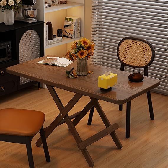 Extendable Rectangle Dining Table,Versatile Collapsible Extension Dinner Desk,Kitchen Table for Small Spaces,for Kitchen, Dining and Living Room,No Installation Required