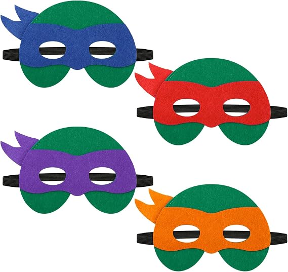 Tabanzhe Ninja Turtles Masks-4PCS Hero Cosplay Party Masks Masquerade Role Play Accessories Costume Mask for Birthday Halloween Party