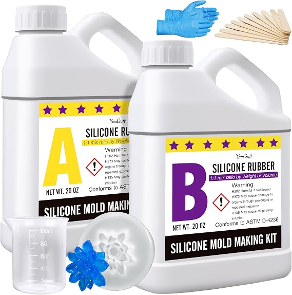 Silicone Mould Making Kit - 40oz Elastic Liquid Silicone Rubber for Making Silicone Mould, Casting - Fast Cured Translucent 18A Moulding for DIY Resin, Candle, Soap Mould, Crafts
