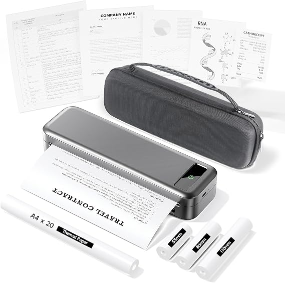 Portable Thermal Inkless Printer A4 Wireless Bluetooth - A285M Grey Kit