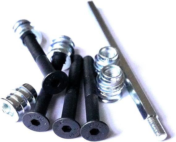 Guitar Neck Screws & Threaded Inserts – Hex Drive Black – for Fender Stratocaster & Telecaster – M4 × 45mm
