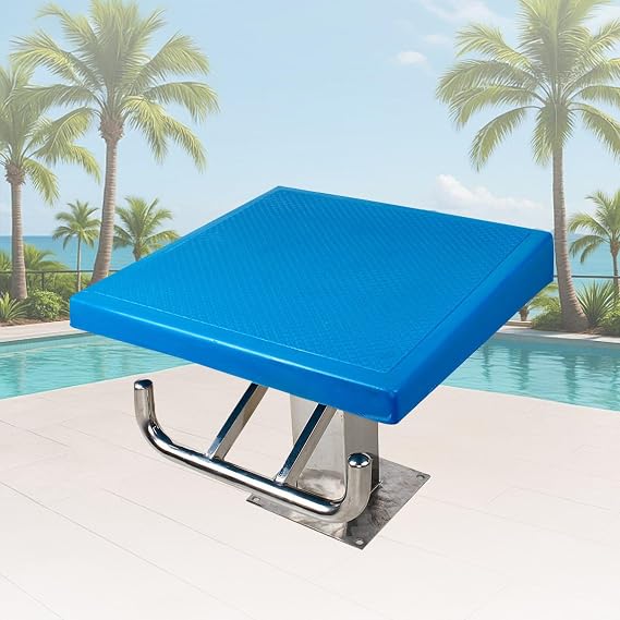 Swim Training Jumping Countertop, Diving Board Pool Platform, Stainless One Step Starting Block for Indoor Outdoor Use