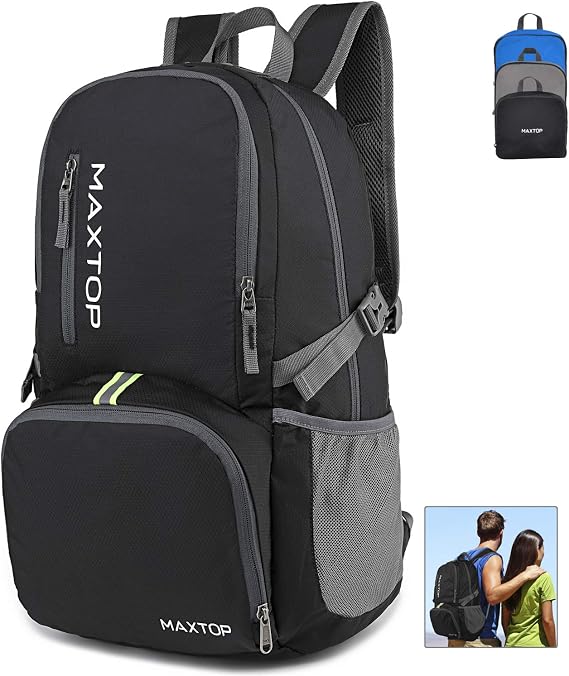 MAXTOP Backpack Ultra Lightweight Packable Foldable Rucksack Water Resistent For Men Women Outdoor Camping Hiking Travel Daypack Handy Durable Gifts For Men Women