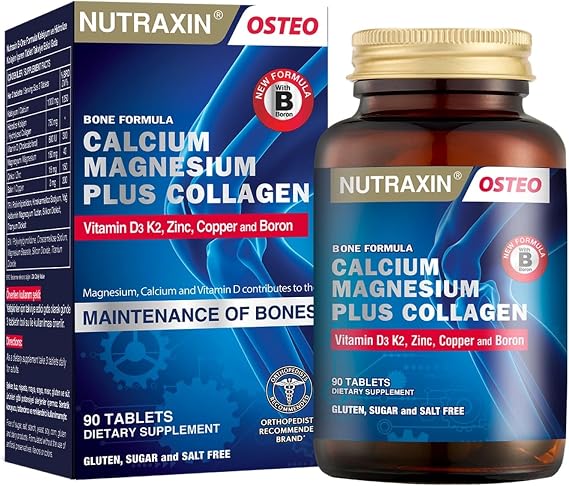 Nutraxin B-One Calcium Magnesium Collagen - 90 Tablets, 1 Month Supply