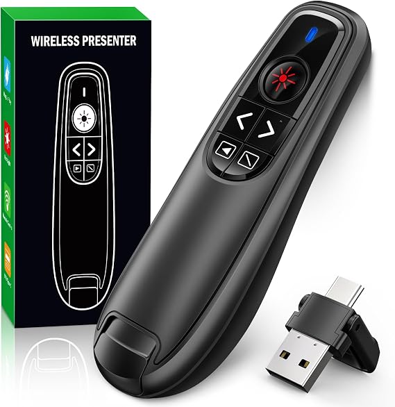 ZRZLMVP Presenter USB C Wireless Powerpoint Pointer for Presentation