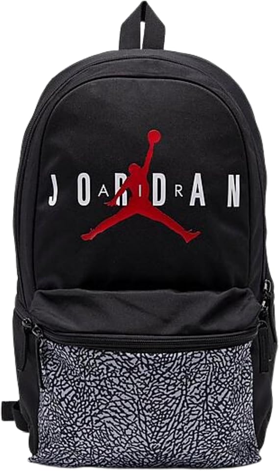 Nike Jordan Air HBR Jumpman Backpack, Black/Elephant Print. , Large, Jordan Air Hbr Jumpman Backpack