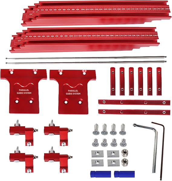 Parallel Rail Guide System, Aluminium Alloy Circular Saw Set Bracket Auxiliary Tools T-Slot T-Track Miter Track Jig Fixture Router