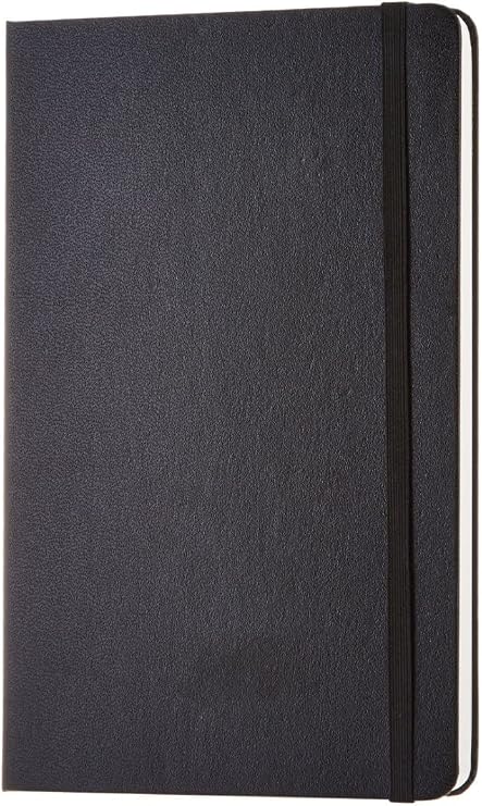 Amazon Basics A5 Classic Notebook, Journal Notepad for Office, School, Home Writing & Note Taking, Plain, 240 Pages, Black