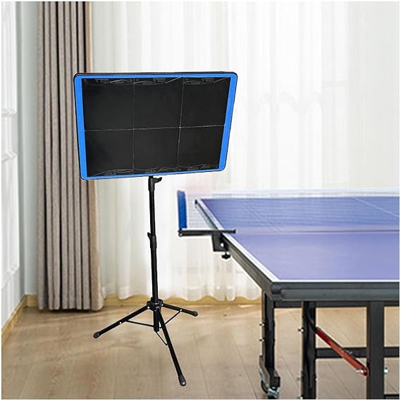 Floor-Standing Table Tennis Rebound,Ping Pong Return Board with 6 Black Rubbers,Stand is Height Adjustable for Home Gym Community Game Rooms