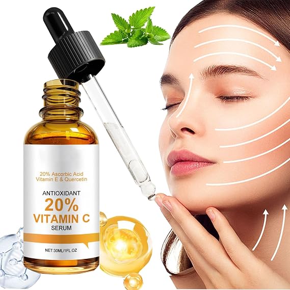 Premium 20% Antioxidant Vitamin C Serum for Face, Brightens, Removes Dark Spots, Reduces Wrinkles Anti-Aging,Niacinamide & Vitamin E Moisturizer with Vitamin C & Hyaluronic Acid-Glowing Skin (30ml, 1)