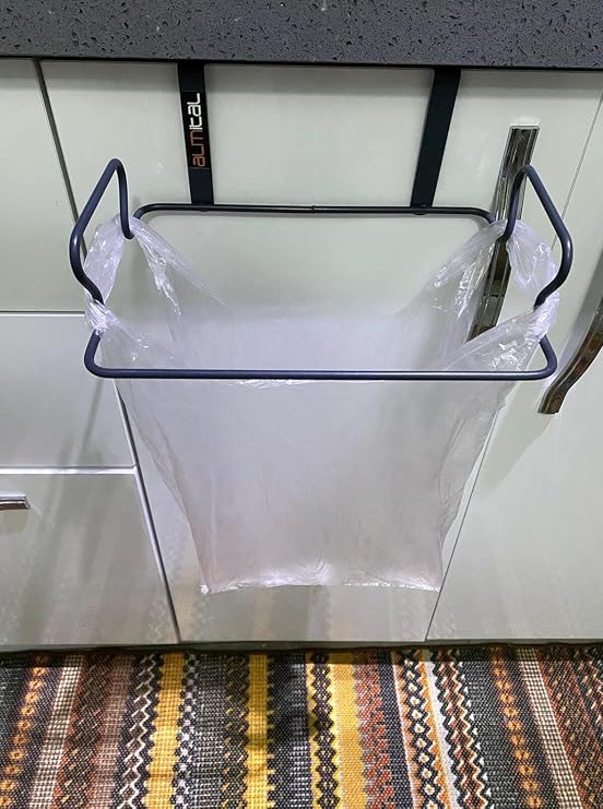 Anthracite Garbage Bag Holder, Garbage Bag Hanger, Organizer That Can Be Hanged on ALMITAL Cabinet Cover