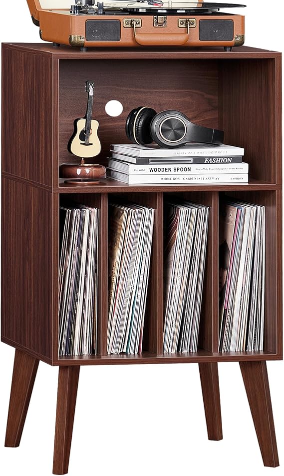 LELELINKY Record Player Stand, Turntable Stand Hold Up To 160 Albums