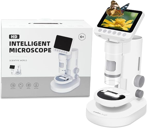 3 in 1 Children's Digital Microscope, Gift for Children from 6 Years Old, Portable or Desktop Use, Observation of Nature Indoor and Outdoor, 1000X, 32GB SD Card Included