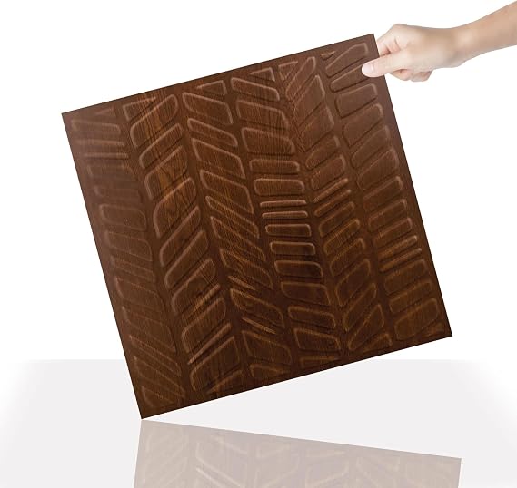 Tink 3 Boyutlu Duvar Paneli Kabartmalı Kılçık Desenli Pvc 41x41 cm/ 6 Adet /1 m²