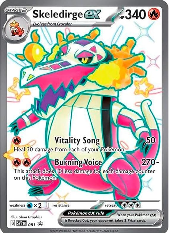 Giant Pokemon Cards Promo GX VMAX EX Vstar or V Jumbo Card XXL Pokemon Advertising Box Official Card (Skeledirge EX)