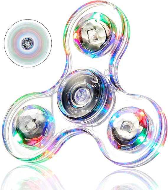 Fidget Spinner for Kids Adults, Light up Sensory Fidget Toys for Kids 4-8 8-12, Classroom Prizes LED Glow in The Dark Hand Spinner for ADHD Autism Boys Girls 3-5 Birthday Gifts