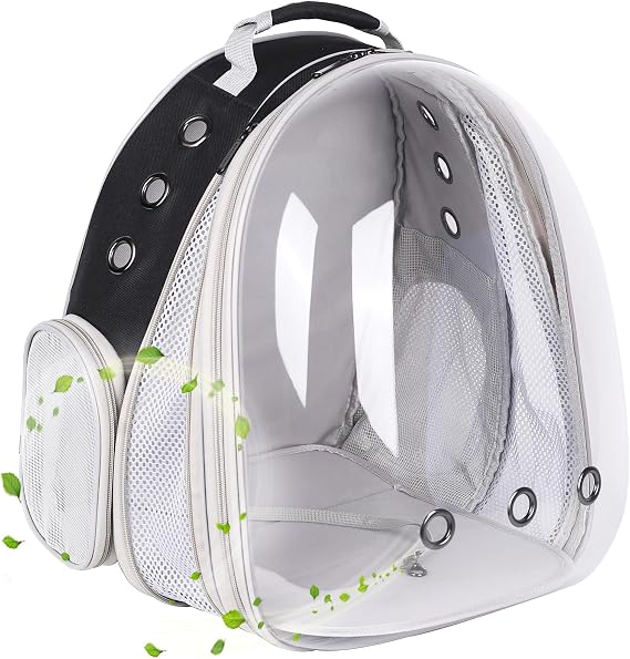 Cat Backpack Carrier, Fit up to 9 kgs Pet, Front Extension Space Capsule Clear Bubble Window Pet Carry Transport Book Bag for Fat Cat Puppy