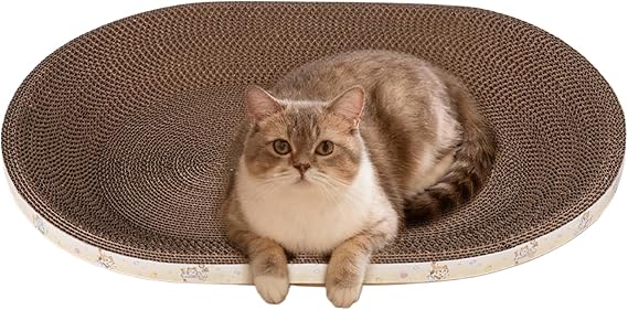 Cat Scratcher Cardboard Funny Corrugated Oval Furniture Protector