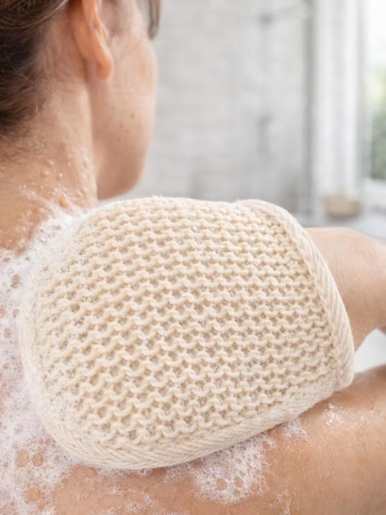 Beylini Sisal Lifli Eldiven Banyo Kesesi Banyo Duş Lifi 4 Doğal Peeling Etkili Vücut Kesesi Çift Taraflı