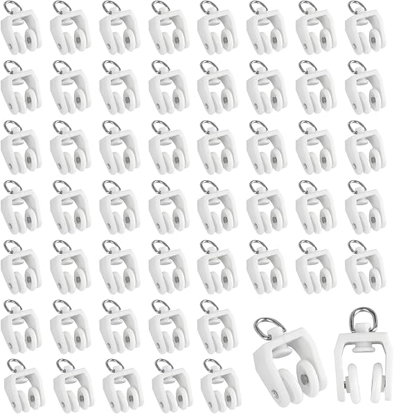 80 Pcs Curtain Track Rollers 11mm Flexible Bendable Hooks for Window Shower