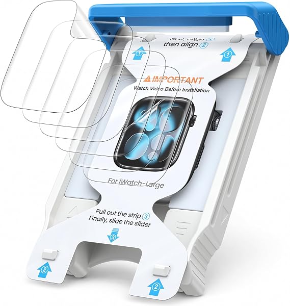 Piuellia 6 Pack Screen Protector for Apple Watch Series 12/11/10 42mm