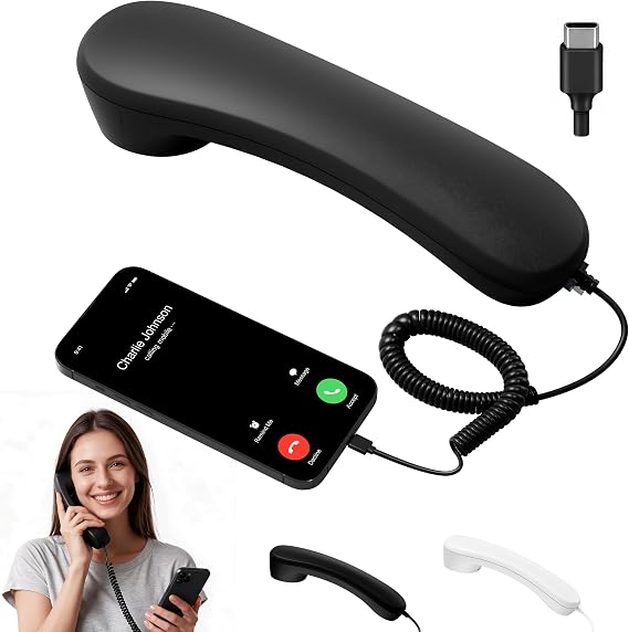 VTech Retro Corded Handset with Type-C Connector | LS936-11 Black