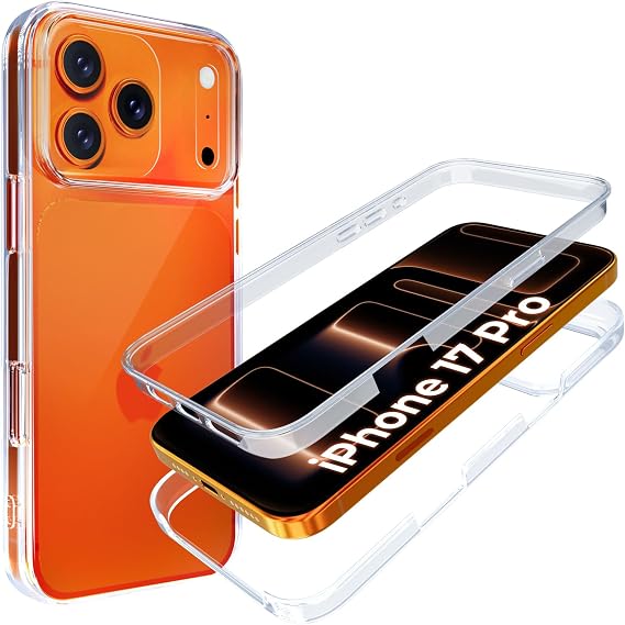 For iPhone 18 Pro 17 Pro Case Clear 360 Front and Back Full Body Protection