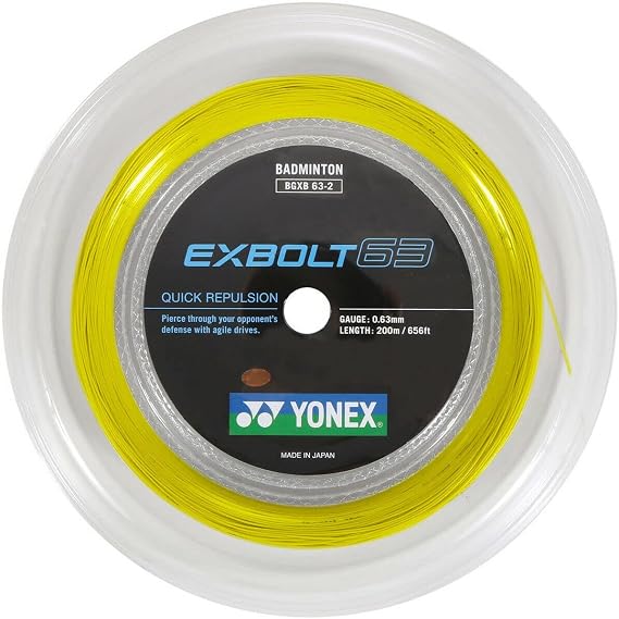 YONEX EXBOLT 63 Badminton String Set (200M Reel) (YELLOW)
