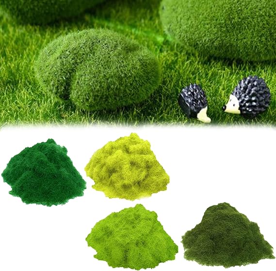 4 Bottles 240 g 5 mm Model Making Grass, Grass Model Making Accessories Landscape Model Railway Artificial Moss for Decorating Scattered Grass Meadow Static Grass Herd Forest Landscape Terrain Railway