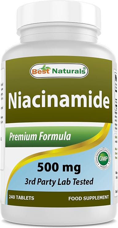 Best Naturals Niacinamide 500mg 240 Tablets (Suitable for Vegetarian) - Non-Flushing Form of Niacin (Vitamin B3)… (240 Count (Pack of 1))