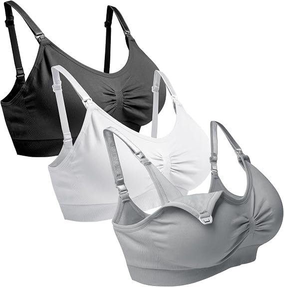 Maternity Nursing Bra Seamless Breastfeeding Bras for Women 3 Pack S-XXL