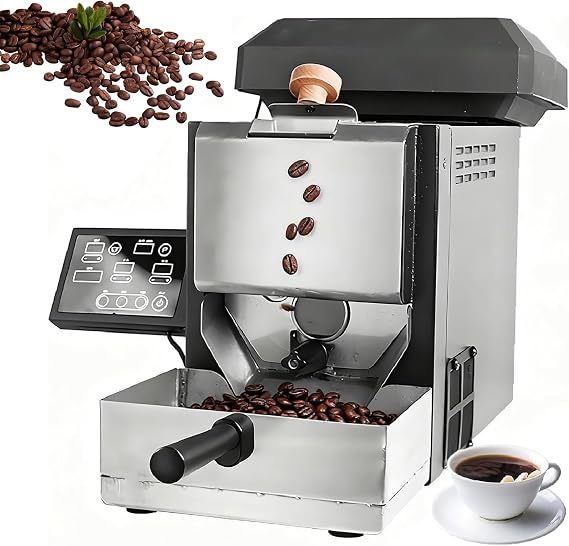 Electric Coffee Roaster for Coffee Beans, 200g Capacity with Custom Roast Curves, Transparent Design for Grains and Nuts, Home Coffee Roasting Machine