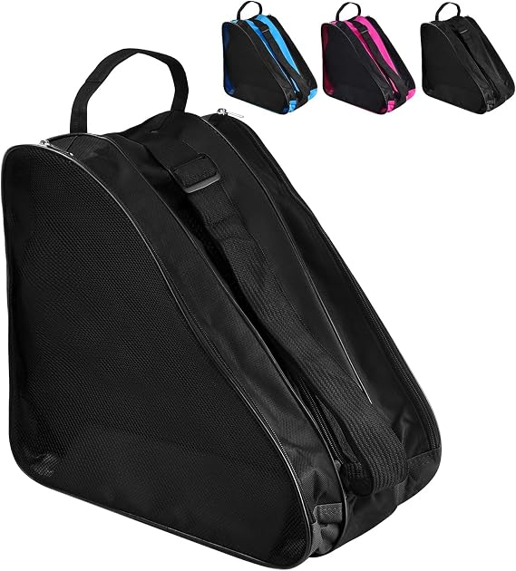 Roller Skate Backpack, In-Line Roller Skates Bag for Children and Adults, 4 Wheel Roller Skate Storage Bag, Artistic Roller Skate Transport Bag with 3 Compartments for Helmet Protections