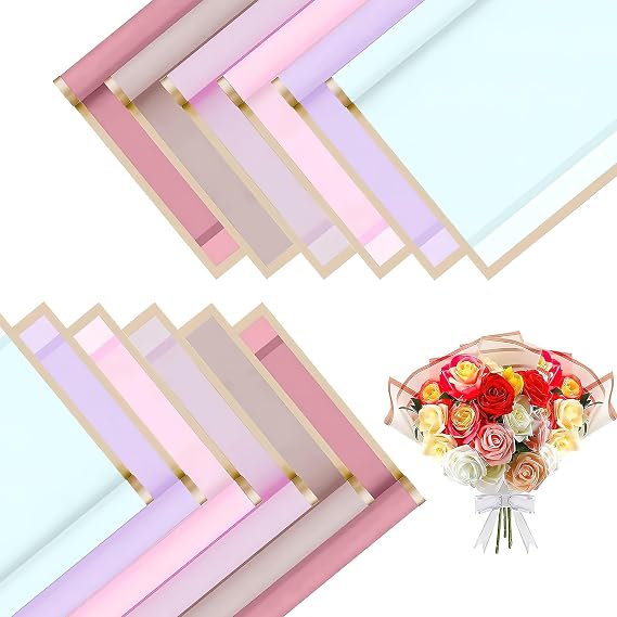 120 Sheets Flower Bouquet Wrapping Paper Bulk, Waterproof Folded Wrap Paper