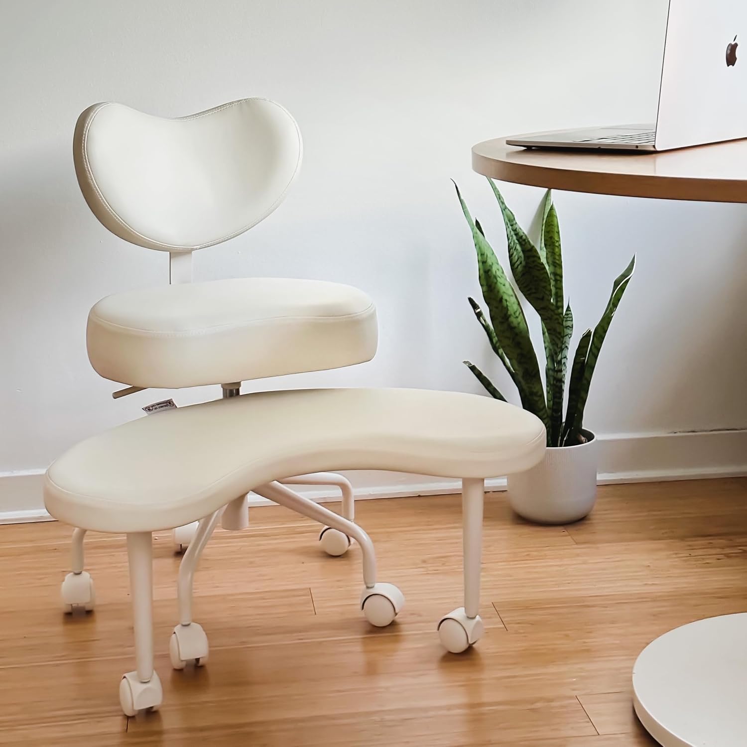 Pipersong Meditation Chair Plus Flexible Desk Chair Sacrum Chair with Lumbar Support and Adjustable Stool Ergonomic Design for Multiple Sitting Positions Ivory