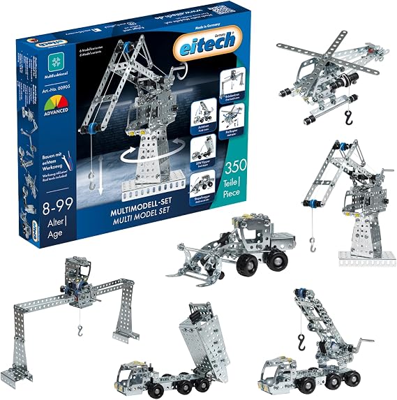 eitech Multi Model Set - Metal Construction Kit 00905 6 Models and 350