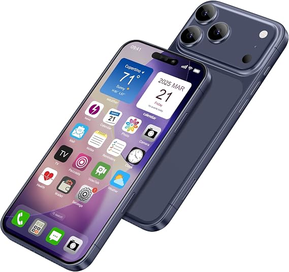 Dummy Fake Phone Model, Looks Like Real Phone Dummy Compatible with Phone 17 Pro, Prank Stuff Decoy Pear Non-Working Toy Phone 17Pro for Kids (Deep Blue)